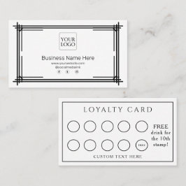 Vit, modern, formell företagskaffe Salon Lojalitetskort