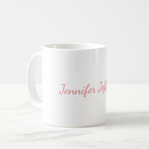 Vit, modern handstil - ditt namn kaffemugg