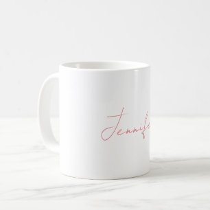 Vit, modern handstil - ditt namn kaffemugg