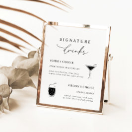 Vit modern kalligrafi Namnteckning tecknet Drinks