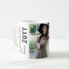 Vit modern klassisk fotoStudentfest Kaffemugg