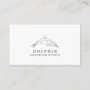 Vit Modern Låg Poly Delfin Ocean Professionell Visitkort