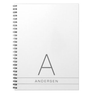 Vit Modern Personlig Namn på Anteckningsbok