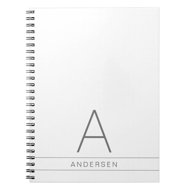 Vit Modern Personlig Namn på Anteckningsbok (Framsidan)