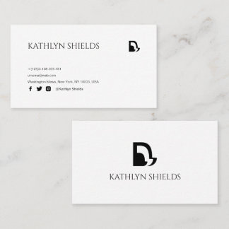 Vit modern serif-typografi minimalistisk visitkort