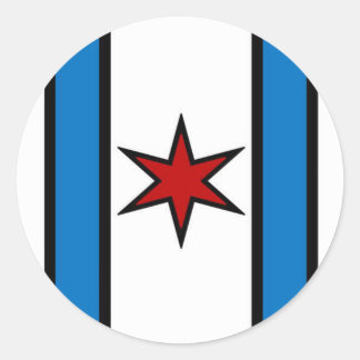 Vit Modern Shield Circle Sticker Runt Klistermärke