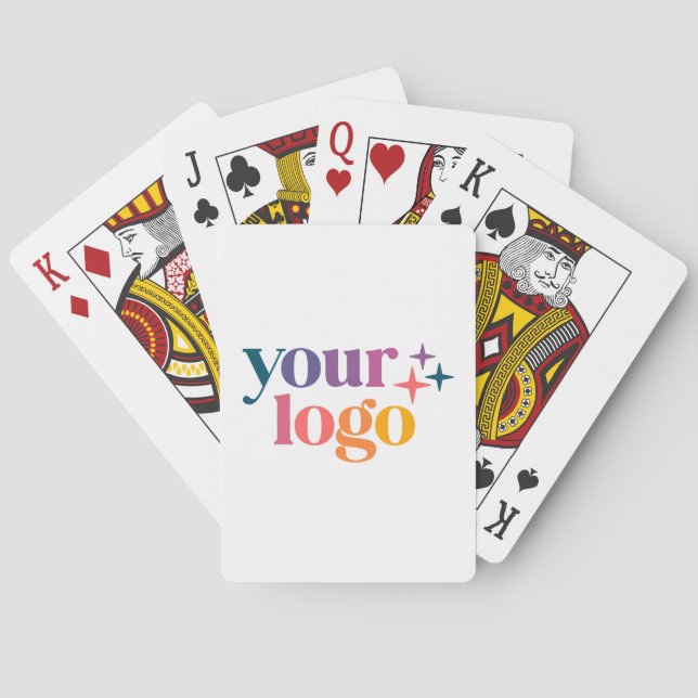 Vit modern skräddarsydd logotyp casinokort (Baksidan)