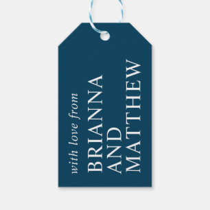 Vit modern typografi Bröllop Tack Presentetikett