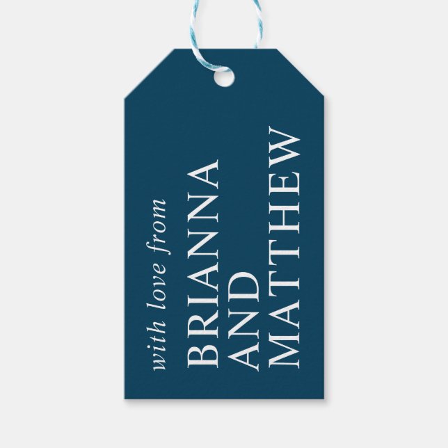 Vit modern typografi Bröllop Tack Presentetikett (Framsidan)