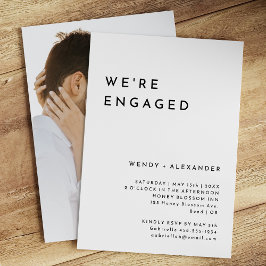 Vit modig fet stil Vi är engagerade i foto Inbjudningar