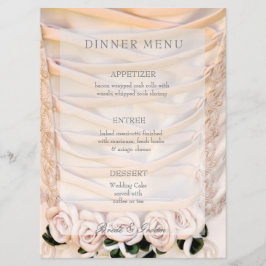 Vit Möhippa Dress med menyn Ro Bröllop Meny