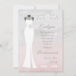 Vit Möhippa på Rosa Grått Kort