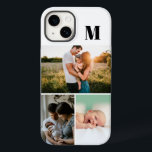 Vit monogram 3 fotokollage<br><div class="desc">Lägg till dina favoritfoton för en minnesinnehavare. Ett konstnärligt sätt att visning ditt bästa bilder för fotodelning.</div>