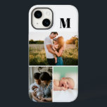 Vit monogram 3 fotokollage<br><div class="desc">Lägg till dina favoritfoton för en minnesinnehavare. Ett konstnärligt sätt att visning ditt bästa bilder för fotodelning.</div>