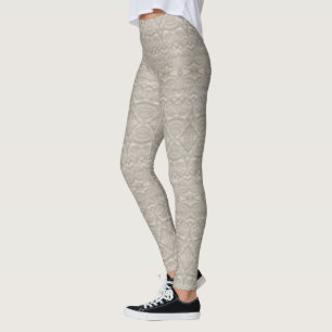 vit mönster leggings