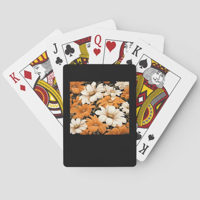 vit mönster - vildblommor av vitmåssnäcka casinokort (Baksidan)