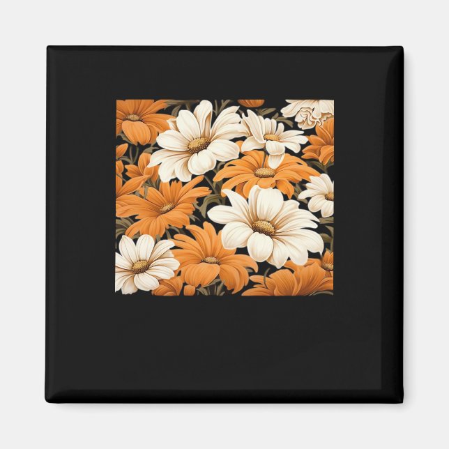 vit mönster - vildblommor av vitmåssnäcka magnet (Framsidan)
