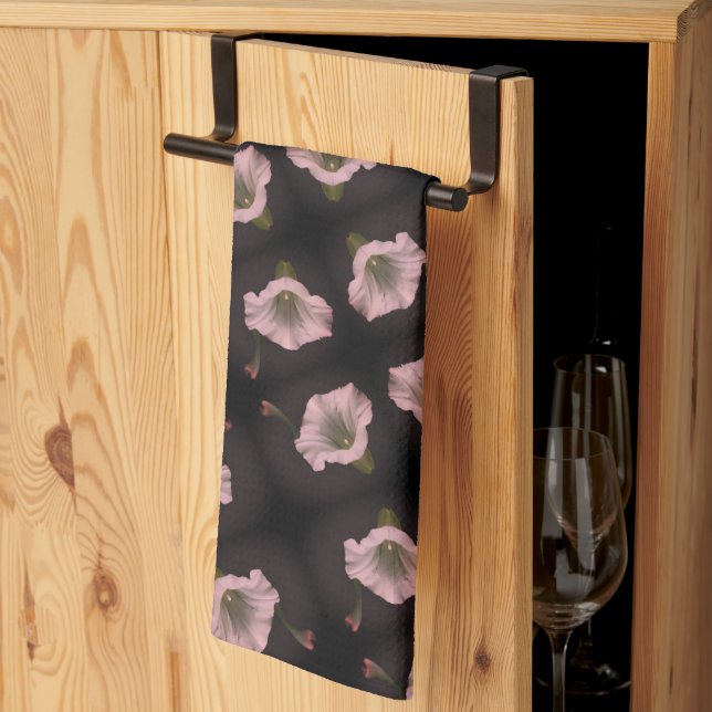 Vit morgon Glory Flower Close Mönster Kökshandduk (Thirds Fold)