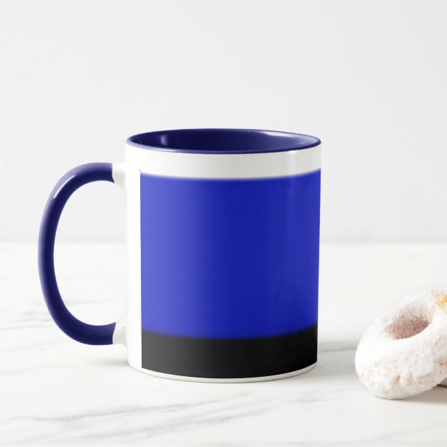 Vit, Mörk blått och svart Ombre Mugg (Med munk)