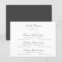 Vit Mörk Grått Elegant Calligraphy multi-event