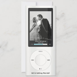 Vit MP3 Musikspelare Bröllop Inbjudningar