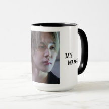 Vit mugg med Jimin-bild