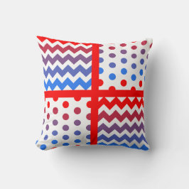 Vit/Multifärgad Chevron/Polkadot Dekorativ kudde #