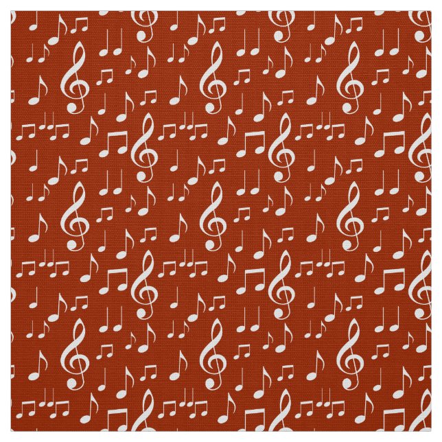 Vit musik noter mönster tyg (Provkarta)