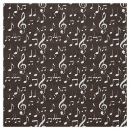 Vit musik noter mönster tyg