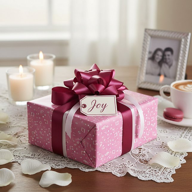 Vit Musikal med anpassad bakgrundsfärg Presentpapper (Skapare uppladdad)