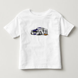 Vit muskelbil - tecknad - Välj bakgrund färg T Shirt