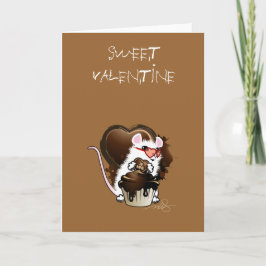 Vit muskonst med chokladhjärta kort