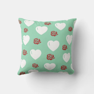 Vit Mysigt Modern Romantic Chic Snyggt Heart Kudde