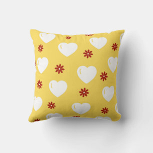 Vit Mysigt Modern Romantic Chic Snyggt Heart Kudde