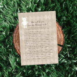 Vit Nalle som känner Mammans bästa visningsspel Inbjudningar