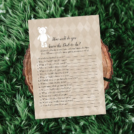 Vit Nalle som känner Pappa bästa visningsspel Inbjudningar