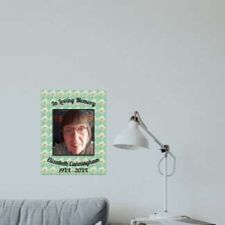 Vit Narciss på Grön Foto Minnesmärke Poster