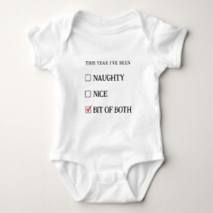 Vit Naughty Nice-lista Lustigt Cute-jul T Shirt