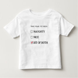Vit Naughty Nice-lista Lustigt Cute-jul T Shirt