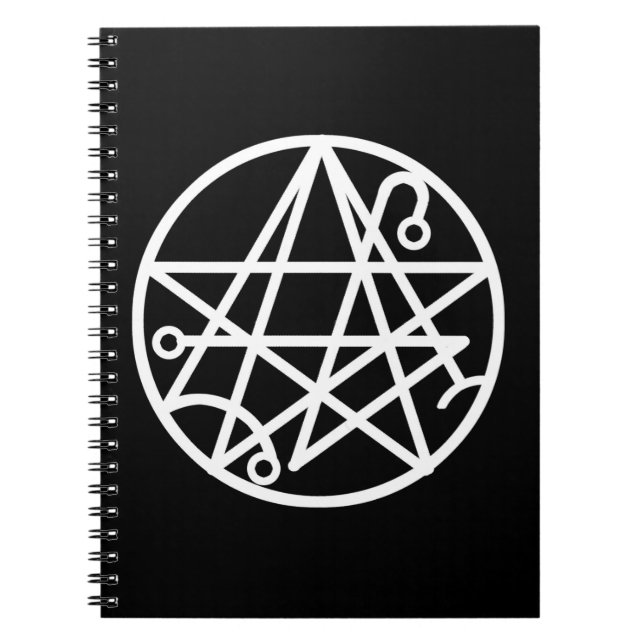 Vit Necronomicon förseglar anteckningsboken Anteckningsbok (Framsidan)
