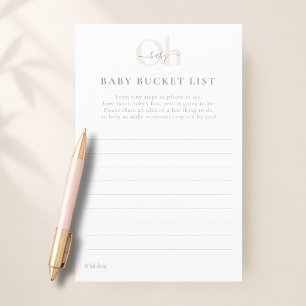 Vit Neutral Trendig Doppning Baby Bucket List Lek