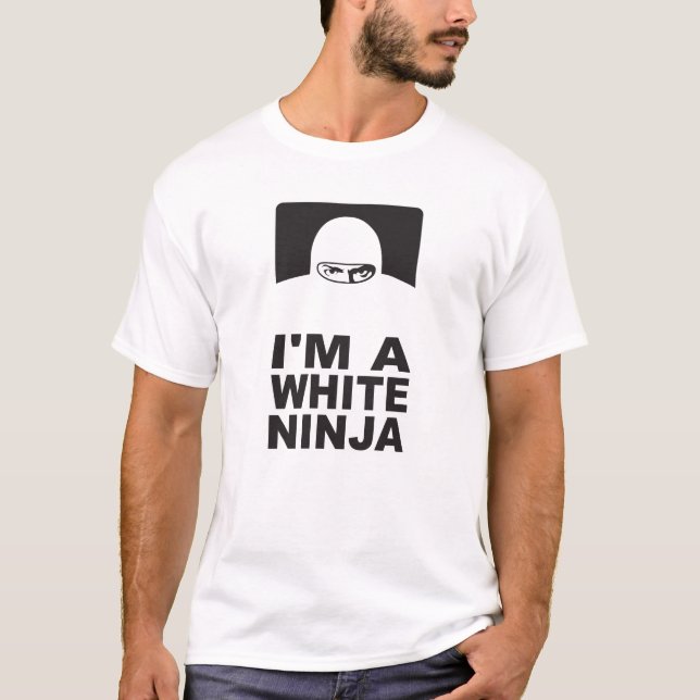 Vit Ninja Tee Shirt (Framsida)