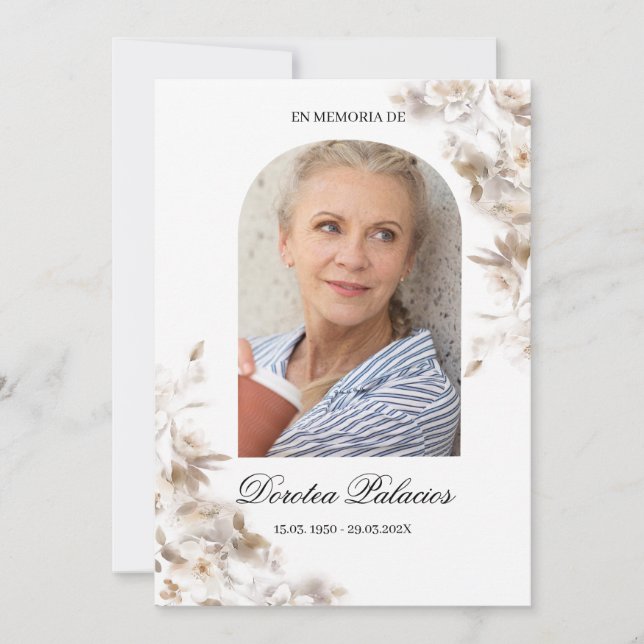 Vit, obituös spansk inbjudan (Framsida)