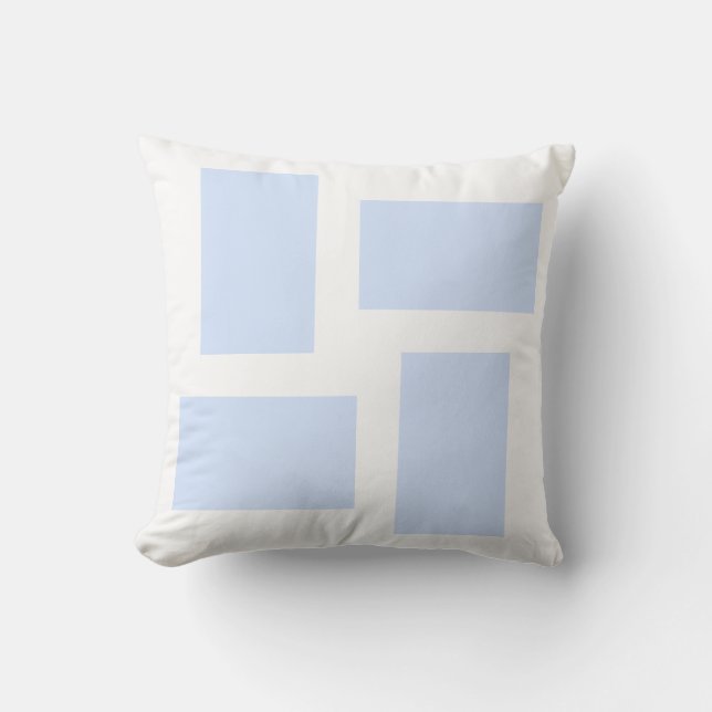 Vit och babyblå pastell abstrakt design kudde (Framsida)