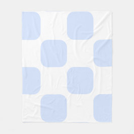 Vit och babyblå Pastell Fyrhörningsmönster Design Fleecefilt