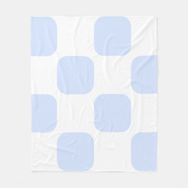 Vit och babyblå Pastell Fyrhörningsmönster Design Fleecefilt (Framsidan)
