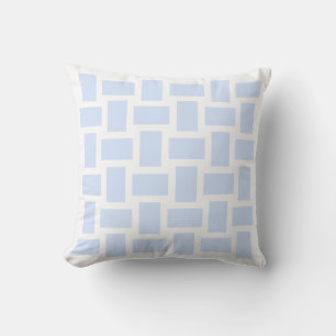 Vit och babyblå pastell vävd design kudde