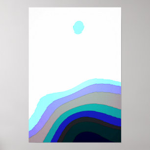 Vit och blå Abstrakt artikel 920 Poster