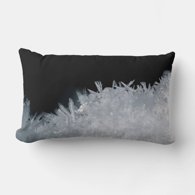 Vit och blå abstrakt lumbarkudde (Framsida)