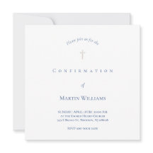 vit och blå bekräftelseinbjudan